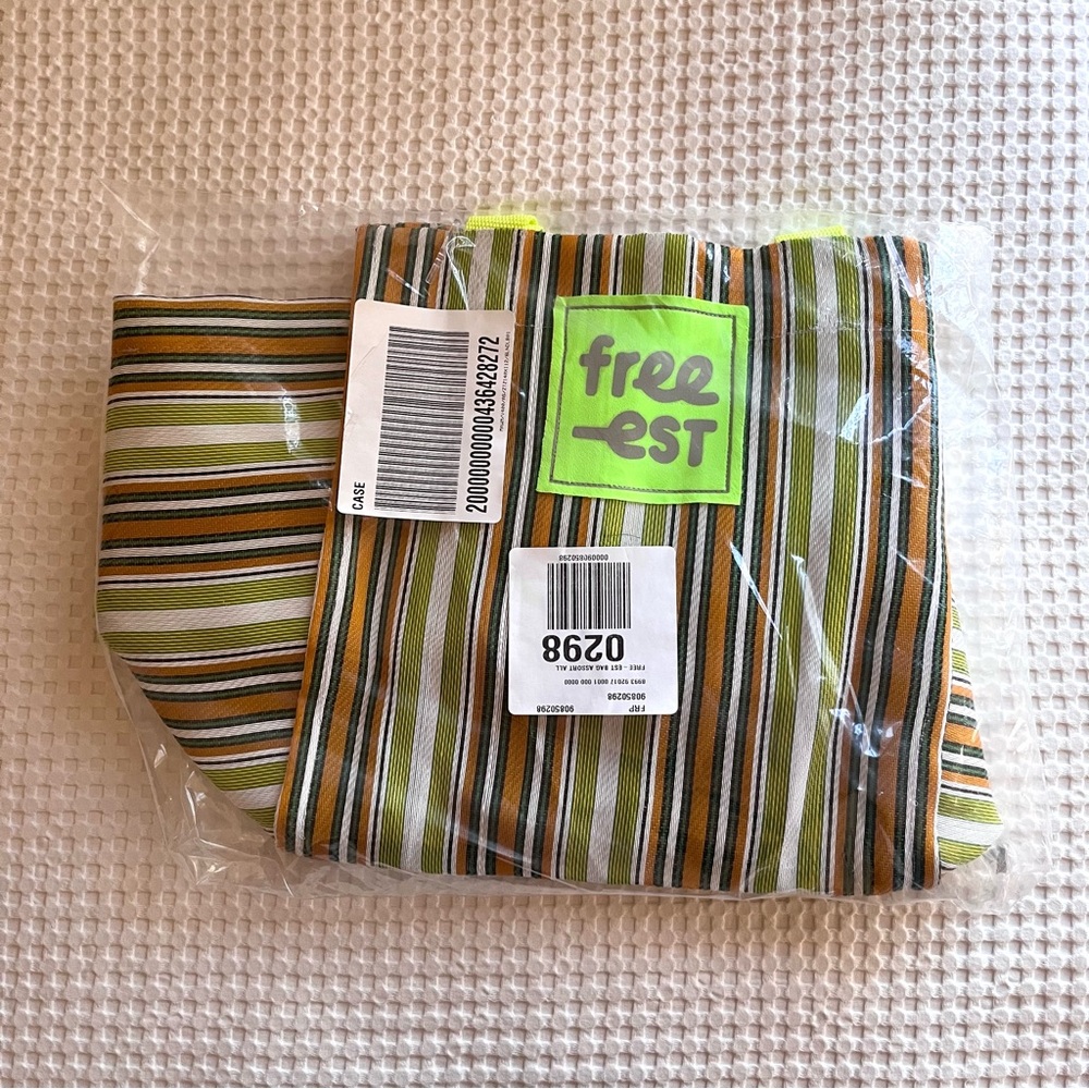 Free People Striped Tote Bag - Green and Orange